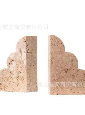 现代简约创意大理石书档书靠书立书桌桌面书架样板房装饰品摆件