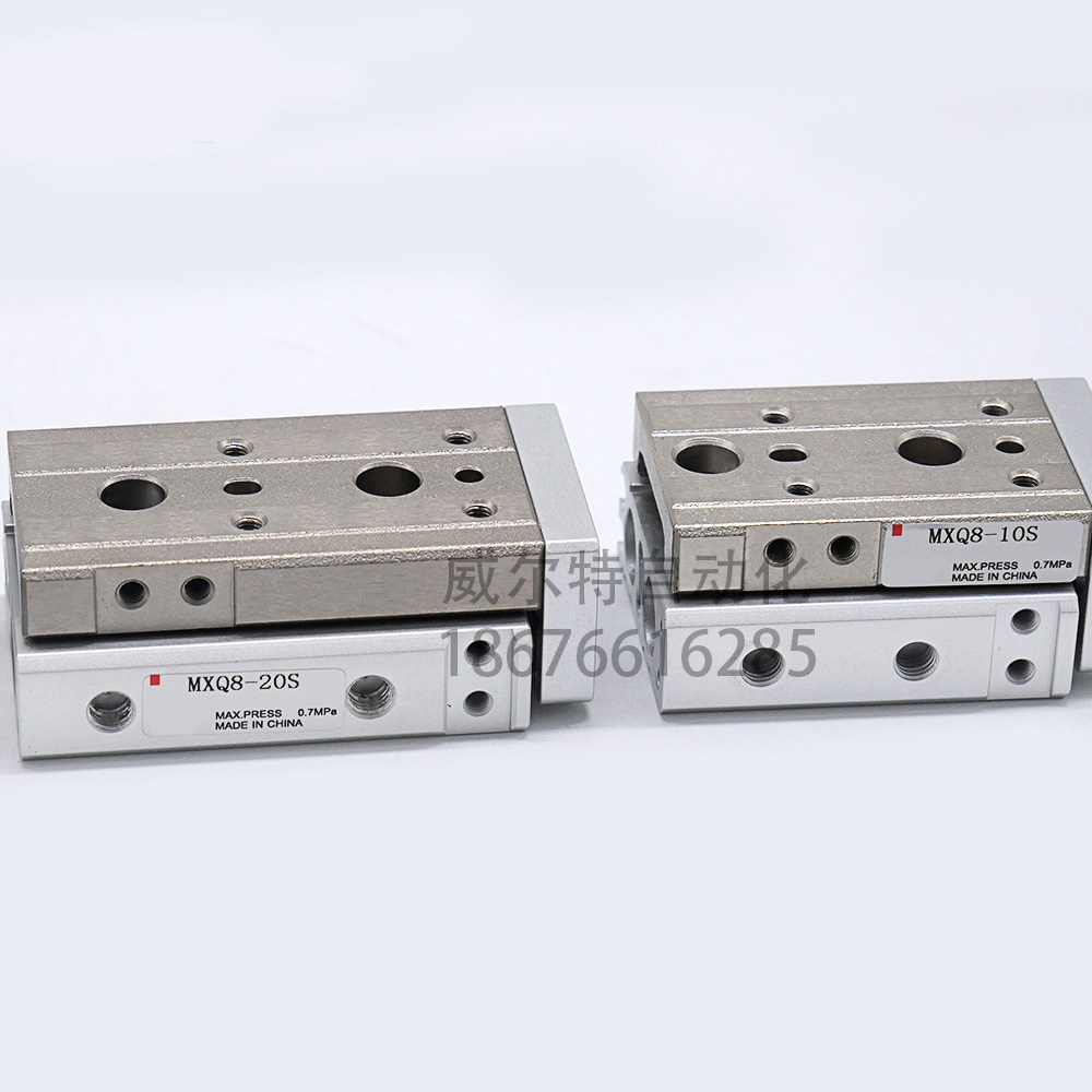 现货精密直线导轨气动滑台气缸MXQ6/8/12/16/20-30/40/50/75/100 - 图2