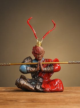 黑神话孙悟空齐天大圣紫砂t手工艺品摆件家居博古架装饰品造景摆