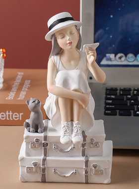 家居装饰品客厅房间办公桌面女孩摆件创意现代乔迁V新居礼物小摆