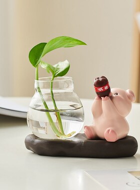 莫生气水培小摆件办公室好物女生电脑办公桌面工位装饰品治愈解压