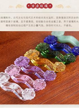 七彩琉璃玉如意摆件吉祥如意事事如意办公室客厅招财小如意摆件