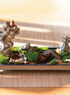 倒流香炉艺术摆件中式客厅桌面茶道禅意装L饰品沉檀香薰迷你线香