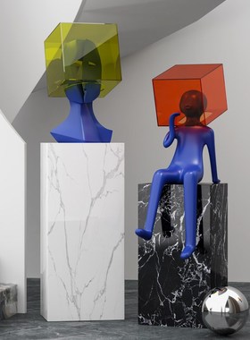 艺术思想囚笼人物雕塑摆件酒店会所楼梯口落N地装饰品客厅空间摆