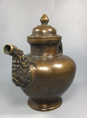 纯铜龙壶龙嘴龙手柄手把铜酒壶茶壶家居I茶道酒店装饰工艺礼品摆