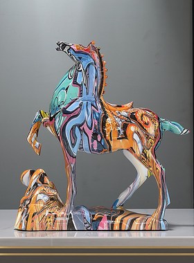 马到成功摆件招财客厅酒柜轻x奢高档办公室玄关装饰品乔迁开业礼