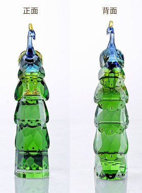 水晶孔雀创意办公k室桌面书房电视柜摆设现代酒柜装饰家居饰品摆