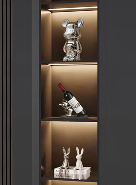 现代轻奢电镀银兔子摆件玄关酒柜电视柜客厅家居隔断房Z间软装饰