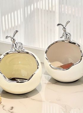 置物架装饰轻g奢钥匙收纳摆件玄关入户轻奢高档现代创意进门口桌