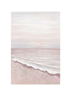 现代极简轻奢奶油风玄关油画竖版厚肌理纯手绘暖色家居背景墙挂画