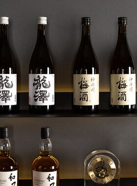 样板间厨房酒柜道具摆件仿真清酒威士忌醒酒器水晶酒杯售楼处软装