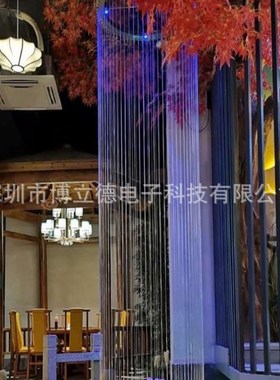 拉线水帘水幕雨帘拉丝流水景观瀑布水幕墙R数字户外广场工程