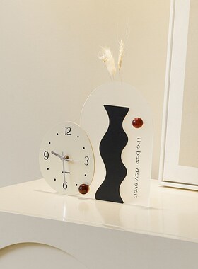 WOZOOM现代客厅入户玄关轻D奢桌面摆件电视柜家居座钟装饰品