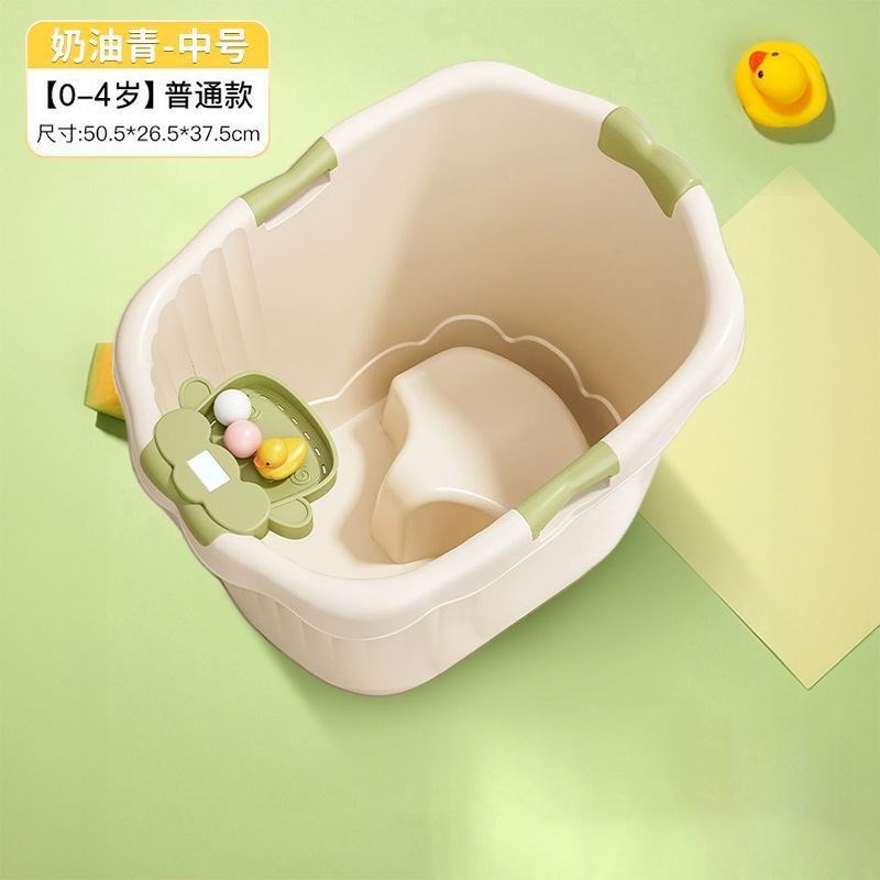 儿童洗澡桶c宝宝泡澡桶婴儿可坐浴桶浴盆家用小孩大号洗澡盆沐浴 - 图3