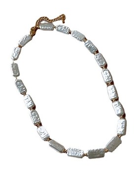 仿巴洛克异形珍珠项链新款时尚设计感L锁骨链气质网红珍珠配饰