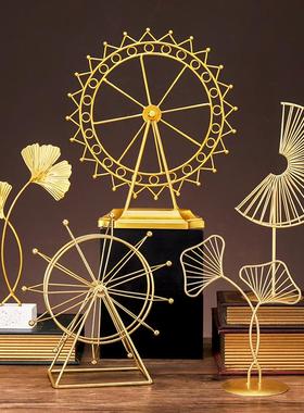 北欧轻奢创意银杏叶客厅玄关酒柜装饰品家居样板房桌面工艺品摆件