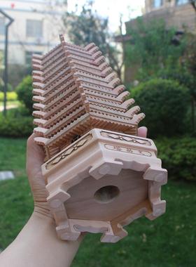 原色桃木文昌塔摆件九层十三层孩子书房书桌面摆件桃木雕刻文峰塔