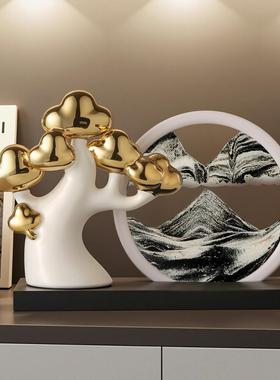 创意玄关桌面办公室沙漏流沙画摆件家居客厅酒柜电视柜装饰品礼物