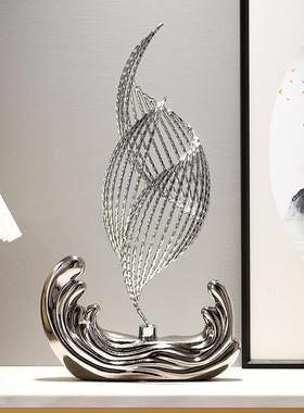 新中式轻奢摆件高档客厅玄关电视柜创意办公室酒柜乔迁家居装饰品