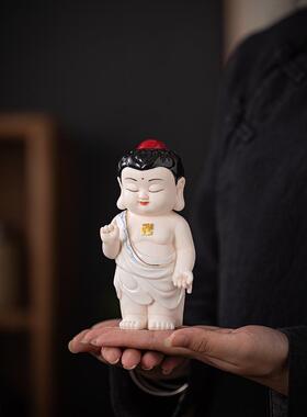 中式陶瓷太子佛浴佛禅意卧佛家用供奉家居客厅玄关博古架装饰摆件