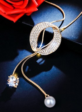 毛衣链女长款2024年新款百搭简约时尚衣服R链子挂链装饰项链潮