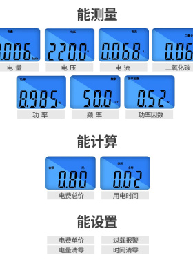 电量计量插座功率测用电量监测显示空调功耗测试仪电费电表计度器