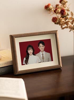 体结婚登记照相框摆台洗照片做成情侣婚纱照周年纪念6寸相册