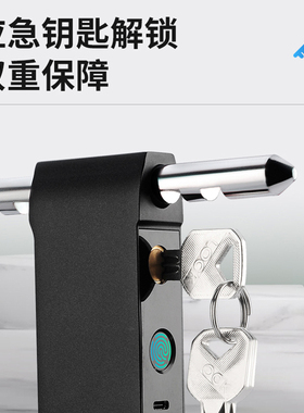 玻璃门锁指纹u型电子密码锁门店办公室房门锁推拉门防盗锁u形长锁