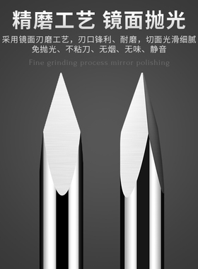 3.175mm雕刻机加工中心刻字刀3刃进口三棱尖刀铁铜铝金属玉石浮雕