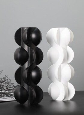 现代简约树脂花瓶摆件样板房客厅软装饰品创意餐桌螺旋干花插花器