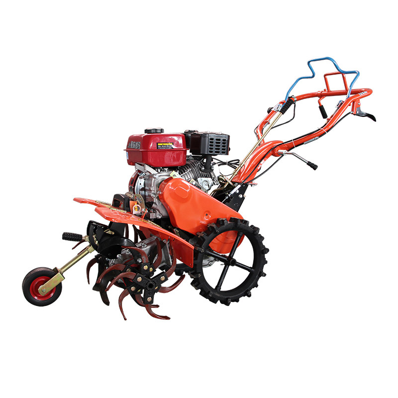 Four-wheel drive micro tiller, rotary tiller suitable for paddy fields and dry land, gasoline and diesel agricultural ditching tractor, W ridge wheel rotary