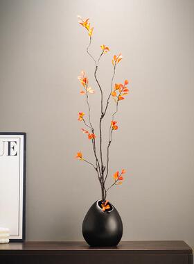 时来运转入户玄关壁龛摆件插花细长花瓶客厅电视柜新年高级感装饰