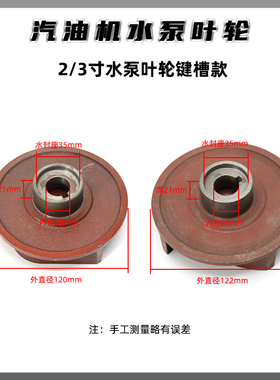 汽油抽水机叶轮2寸3寸汽油机水泵涡轮自吸泵168/170F铸铁水叶轮