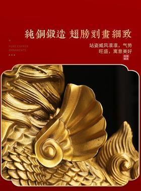 铜麒麟摆件一对踩八卦纯铜家用财富麒麟办公室客厅家居装饰工艺品