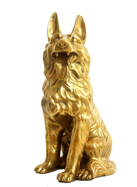 纯铜狗摆件生肖补角镇宅招財落地大号狼狗家居客厅金属摆件吉祥物