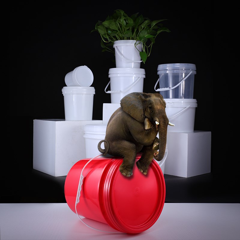 食品级加厚小水桶带盖化工塑料桶密封桶商用包装桶提水桶小桶1L升 - 图0