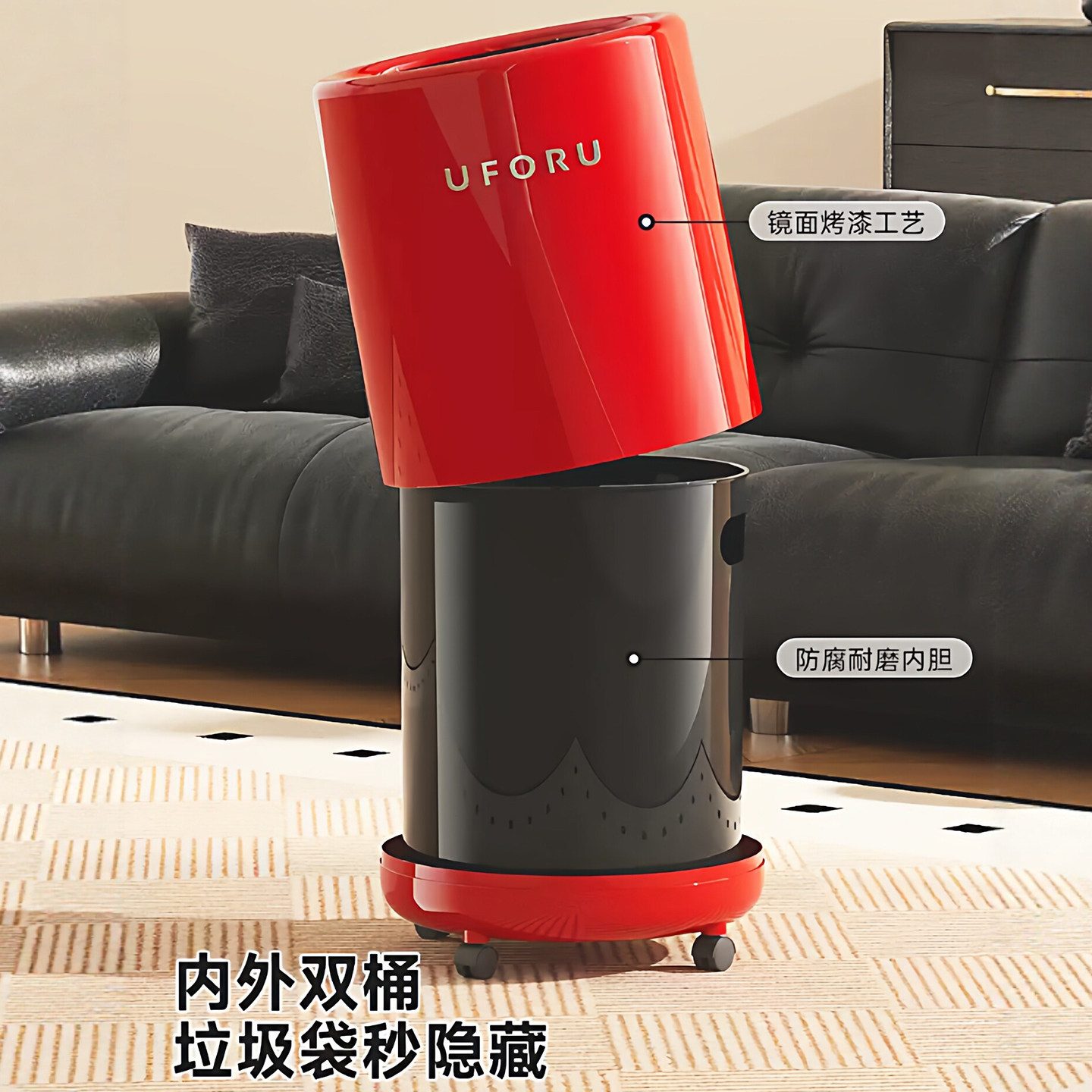 垃圾桶家用2025新款客厅高颜值卧室宿舍卫生间厨房厕所大号大容量