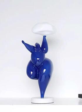 云朵抽象风韵胖妞人物雕塑摆件家居客厅玄关创意人形艺术软装饰品