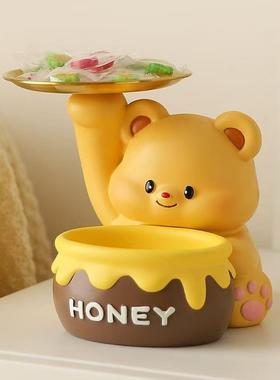 可爱小熊入户进门口钥匙收纳玄关摆件客厅家居鞋柜新房装饰品礼物