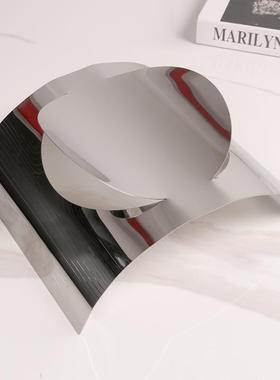 简约创意不锈钢水果盘装饰家居客厅餐桌茶几轻奢摆件收纳托盘