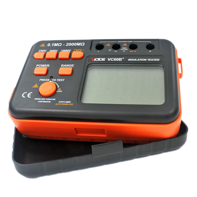 胜利VC60B+数字兆欧表电阻表绝缘电阻测试仪电工绝缘表250V 1000V - 图1