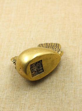 创意古玩铜葫芦纪念品手把件福鸡摆件印章黄铜金鸡铜摆件鸡你太美