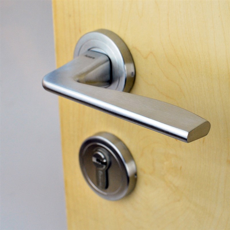 304拉丝不锈钢室内静音门锁实心执手 房间分体锁 4585防檫舌锁体 - 图1