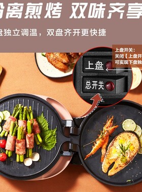 加深电饼铛家用煎饼锅双面加热煎烤机自动断电煎烙烤饼锅家庭饼档