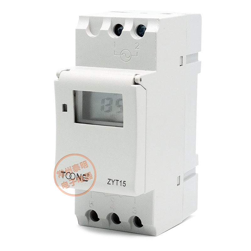卓一ZYT15电源循环时间定时器导轨式微电脑时控开关控制220V灯箱 - 图0