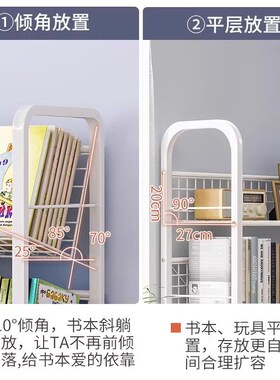 儿童绘本架宝宝书架墙上置物架墙壁收纳架杂志架书报架铁艺储物架