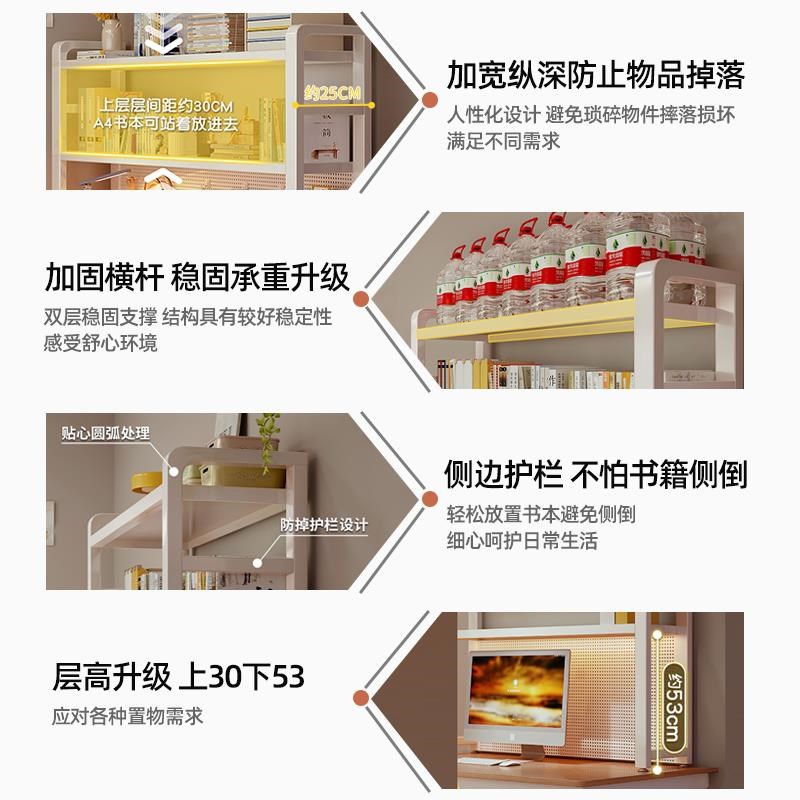 Perforated board storage rack vertical tabletop bookshelf multi-layer desk storage computer desk vertical iron art steel structure