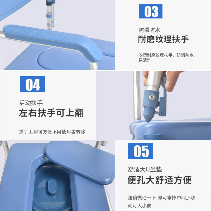 残疾人带轮洗澡椅子淋浴椅老年人坐便椅可折叠专用移动坐便马桶凳,淘宝优惠券,粉丝福利购,淘宝优惠卷