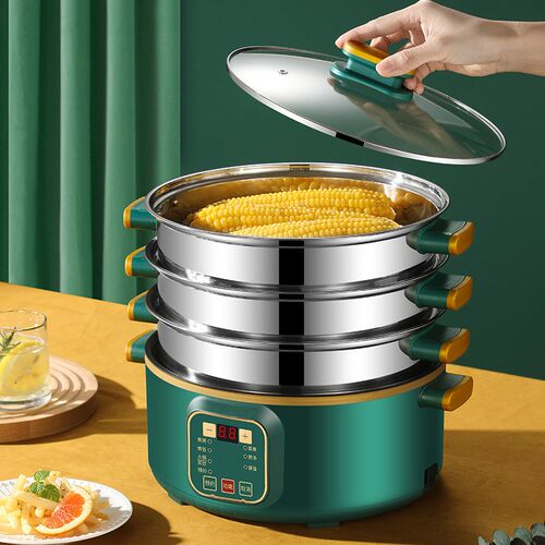 电蒸锅家用多层宿舍多功能三层早餐机大容量全自动蒸煮锅礼品 - 图1