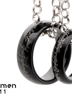 指环王黑色钨金魔戒欧美霸气潮男戒指个性复古清仓包邮